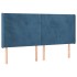 Cabecero con LED de terciopelo azul oscuro 203x16x118/128