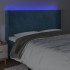 Cabecero con LED de terciopelo azul oscuro 203x16x118/128