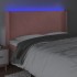 Cabecero con LED de terciopelo rosa 183x16x118/128