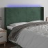 Cabecero con LED de terciopelo verde oscuro 163x16x118/128