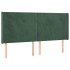 Cabecero con LED de terciopelo verde oscuro 163x16x118/128