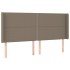 Cabecero con LED de tela gris taupe 203x16x118/128