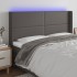 Cabecero con LED cuero sintético gris 183x16x118/128