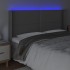 Cabecero con LED cuero sintético gris 183x16x118/128