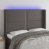 Cabecero con LED cuero sintético gris