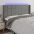 Cabecero con LED de tela gris oscuro 183x16x118/128