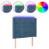 Cabecero con LED de terciopelo azul oscuro 103x16x118/128