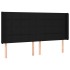 Cabecero con LED de tela negro 163x16x118/128