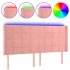 Cabecero con LED de terciopelo rosa 183x16x118/128