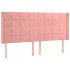 Cabecero con LED de terciopelo rosa 183x16x118/128