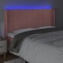 Cabecero con LED de terciopelo rosa 163x16x118/128
