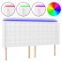 Cabecero con LED cuero sintético blanco 163x16x118/128