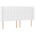 Cabecero con LED cuero sintético blanco 163x16x118/128