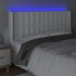 Cabecero con LED cuero sintético blanco 163x16x118/128