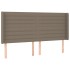 Cabecero con LED de tela gris taupe 163x16x118/128