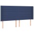 Cabecero con LED de tela azul 183x16x118/128