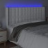 Cabecero con LED cuero sintético blanco 183x16x118/128