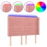 Cabecero con LED de terciopelo rosa 147x16x118/128