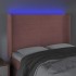 Cabecero con LED de terciopelo rosa 147x16x118/128
