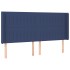 Cabecero con LED de tela azul 183x16x118/128