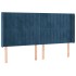 Cabecero con LED de terciopelo azul oscuro 183x16x118/128