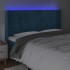 Cabecero con LED de terciopelo azul oscuro 183x16x118/128