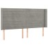 Cabecero con LED de terciopelo gris claro 183x16x118/128