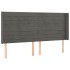 Cabecero con LED de terciopelo gris oscuro 163x16x118/128