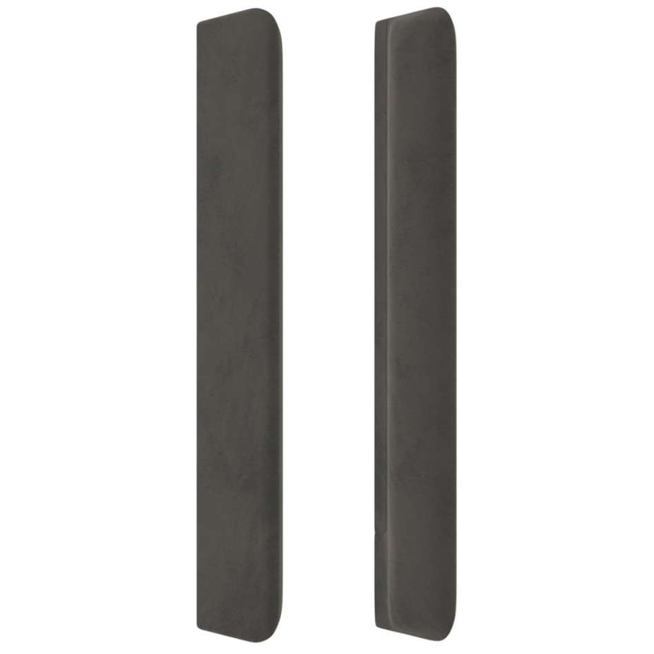 Cabecero con LED de terciopelo gris oscuro 163x16x118/128