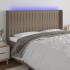 Cabecero con LED de tela gris taupe 183x16x118/128