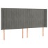 Cabecero con LED de terciopelo gris claro 183x16x118/128