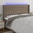 Cabecero con LED de tela gris taupe 183x16x118/128