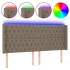 Cabecero con LED de tela gris taupe 183x16x118/128