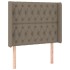 Cabecero con LED de tela gris taupe 103x16x118/128