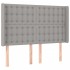Cabecero con LED de tela gris claro 147x16x118/128