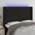 Cabecero con LED de tela negro 147x16x118/128