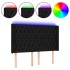 Cabecero con LED de tela negro 147x16x118/128