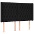 Cabecero con LED de tela negro 147x16x118/128