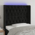 Cabecero con LED de terciopelo negro 103x16x118/128