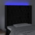 Cabecero con LED de terciopelo negro 103x16x118/128
