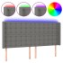 Cabecero con LED de tela gris oscuro 203x16x118/128