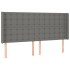 Cabecero con LED de tela gris oscuro 203x16x118/128