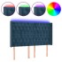Cabecero con LED de terciopelo azul oscuro 163x16x118/128