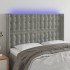 Cabecero con LED de terciopelo gris claro 147x16x118/128