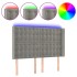 Cabecero con LED de terciopelo gris claro 147x16x118/128
