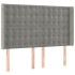 Cabecero con LED de terciopelo gris claro 147x16x118/128