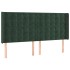 Cabecero con LED de terciopelo verde oscuro 183x16x118/128