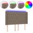 Cabecero con LED de tela gris taupe 147x16x118/128
