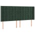 Cabecero con LED de terciopelo verde oscuro 203x16x118/128