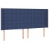 Cabecero con LED de tela azul 163x16x118/128